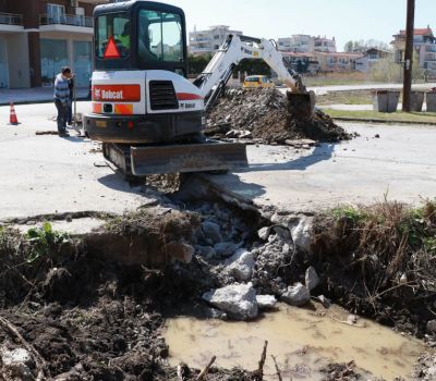 Ξεκίνησε το έργο ασφαλτοστρώσεων και αντιπλημμυρικής θωράκισης στη Δ.Ε. Θερμαϊκού, προϋπολογισμού 400.000,00 ευρώ.